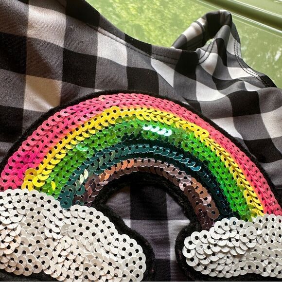 Girls' Rainbow Applique Sequin Tankini Bikini Top - Cat & Jack
Black Xs 4-5 - Picture 15 of 15